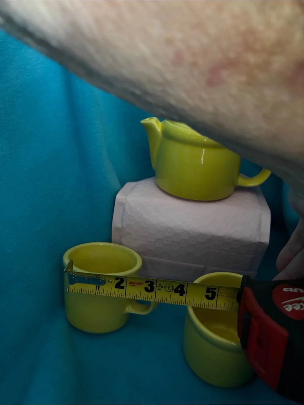 Mccoy Yellow Ceramic Teapot and Two Cups Set